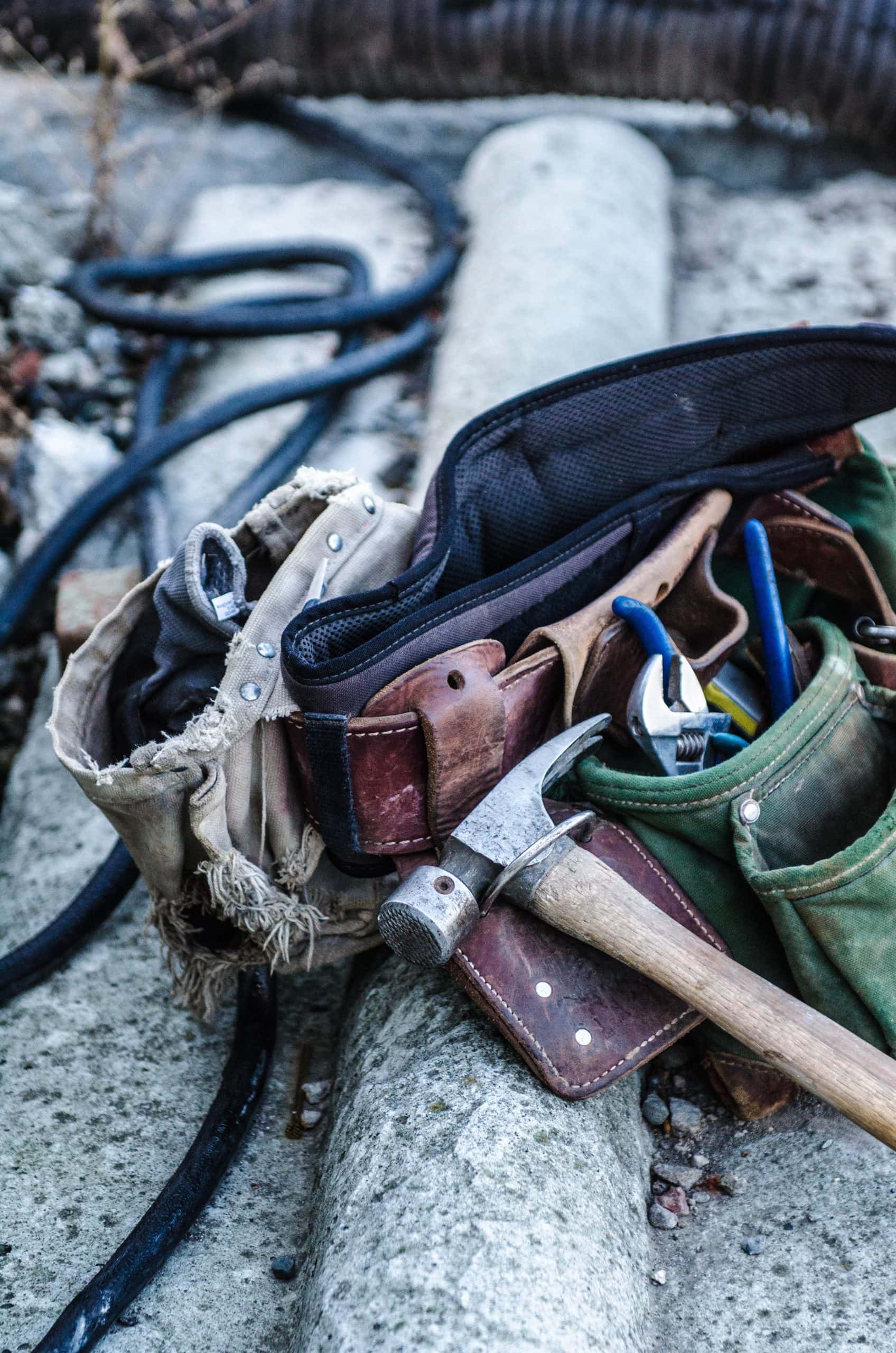 hammer attached to pouches